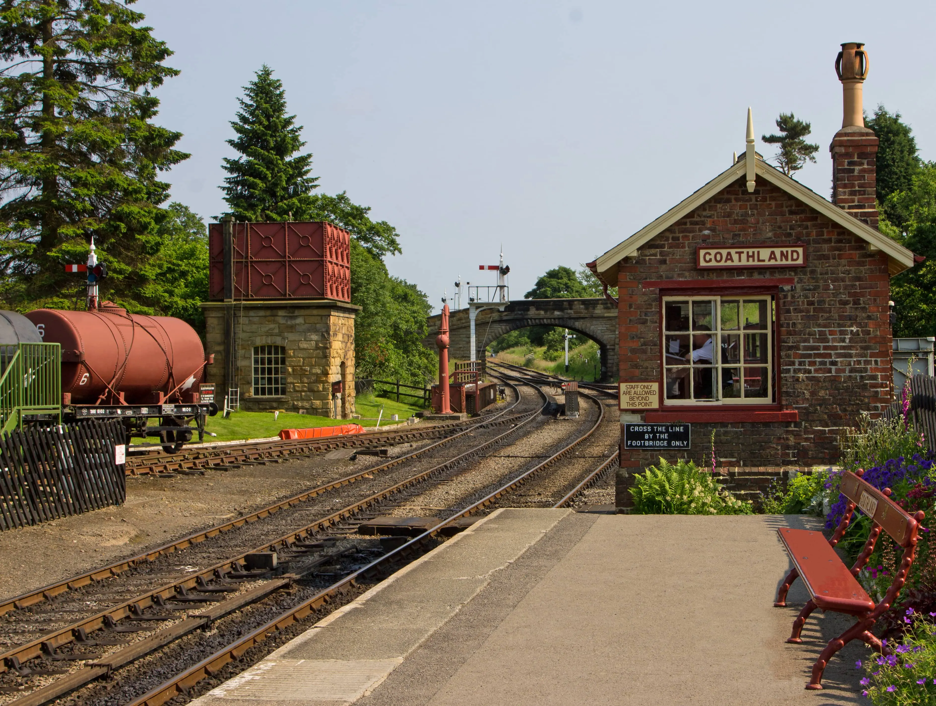 Films About Trains: The platform at Goathland station and the tracks.