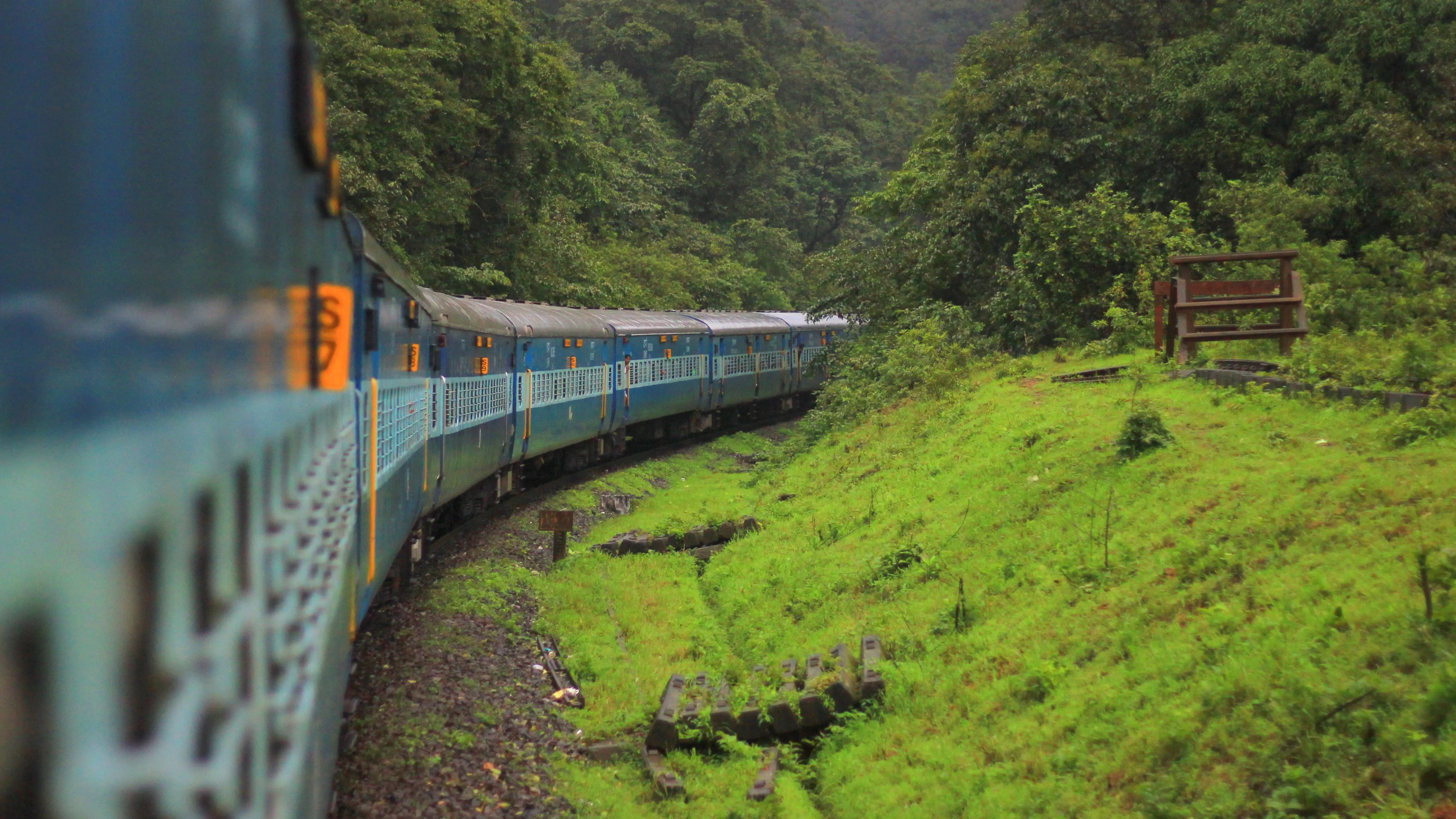 The World’s Most Iconic Trains: An Indian train travelling on the Konkan Railways.